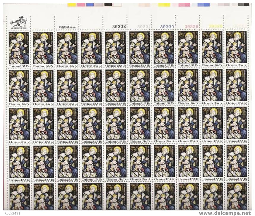 US Scott 1842 - Sheet Of 50 - Christmas 1980-religious 15 Cent ** MINT - Sheets