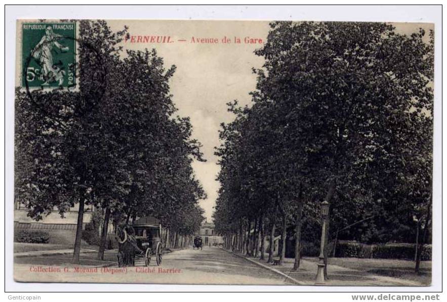 H37 - VERNEUIL - Avenue De La Gare (1908 - Attelages) - Verneuil-sur-Avre