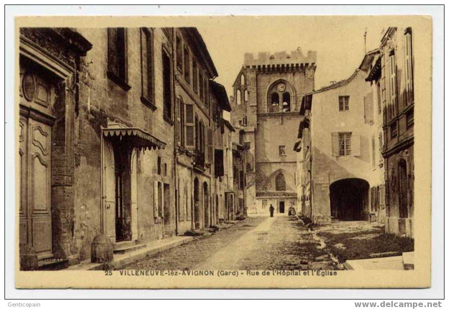 H37 - VILLENEUVE-lès-AVIGNON - Rue De L'Hôpital Et L'église - Villeneuve-lès-Avignon