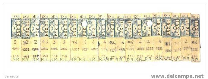 CARNET Ticket BUS De 1 à 20 Série XK N°15254 De 1960. §§§ RARE §§§ - Europa