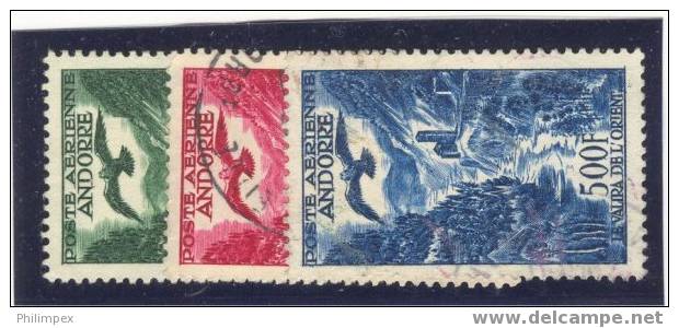 FRENCH ANDORRA, NICELY USED SET AIRPOST 1955-57 - Correo Aéreo