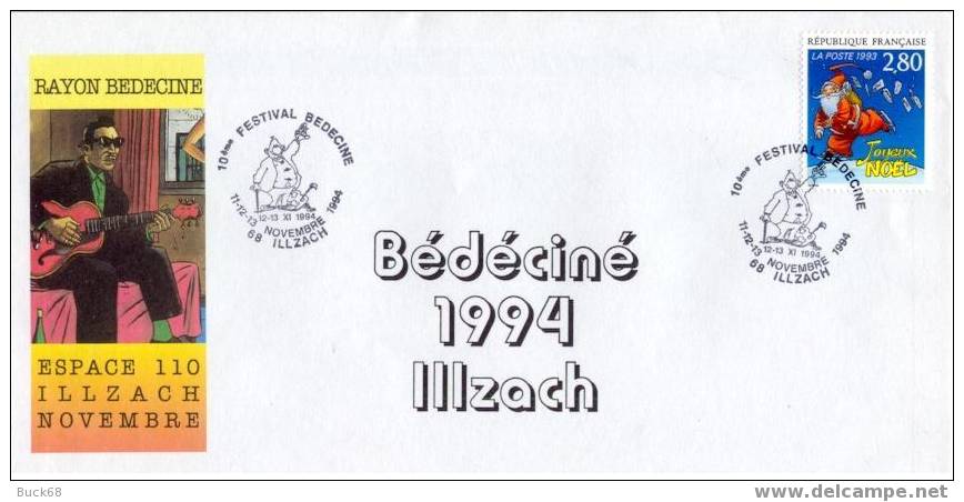 BEDECINE 1994 ILLZACH Enveloppe Avec Cachet Officiel Michel GREG & Achille TALON 9 - Cómics