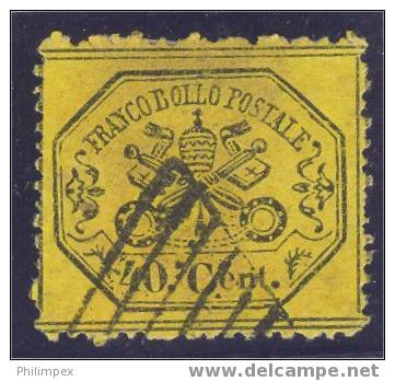 ITALIA, STATO PONTIFICO 40 CENTSIMI 1868 F/VFU - Etats Pontificaux