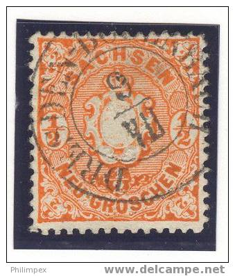 GERMANY, SAXONY 3 STAMPS ISSUE 1863 ALL VFU - Saxony