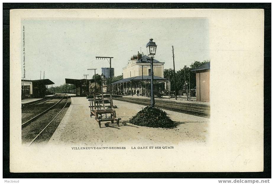 94 - VILLENEUVE SAINT GEORGES - La Gare Et Ses Quais - CARTE PRÉCURSEUR - Villeneuve Saint Georges