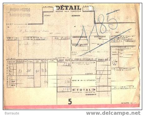 Bordereau D´envoi SNCF 1966 De 1 FRIGO Assez Rare - Other & Unclassified