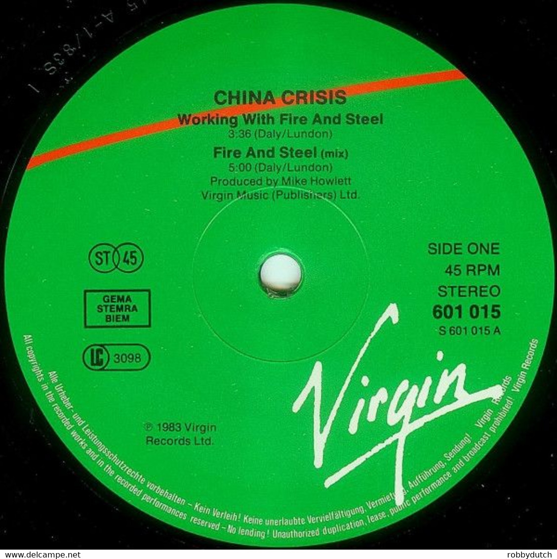 * 12" * CHINA CRISIS - WORKING WITH FIRE AND STEEL (1983 Ex-!!!) - 45 Toeren - Maxi-Single