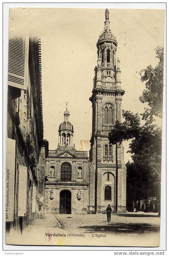 H42 - VERDELAIS - L'église (1908) - Verdelais