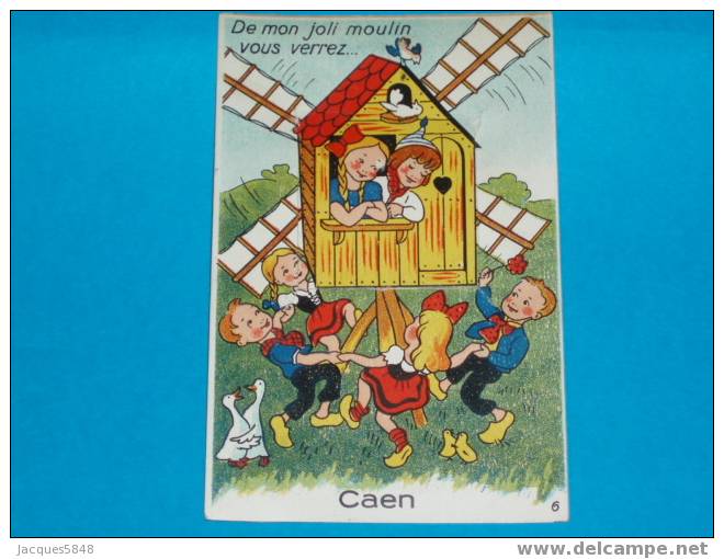 14)- Caen - Carte à Systéme ( Moulin à Vent ) - - Tres Belle Carte - Caen