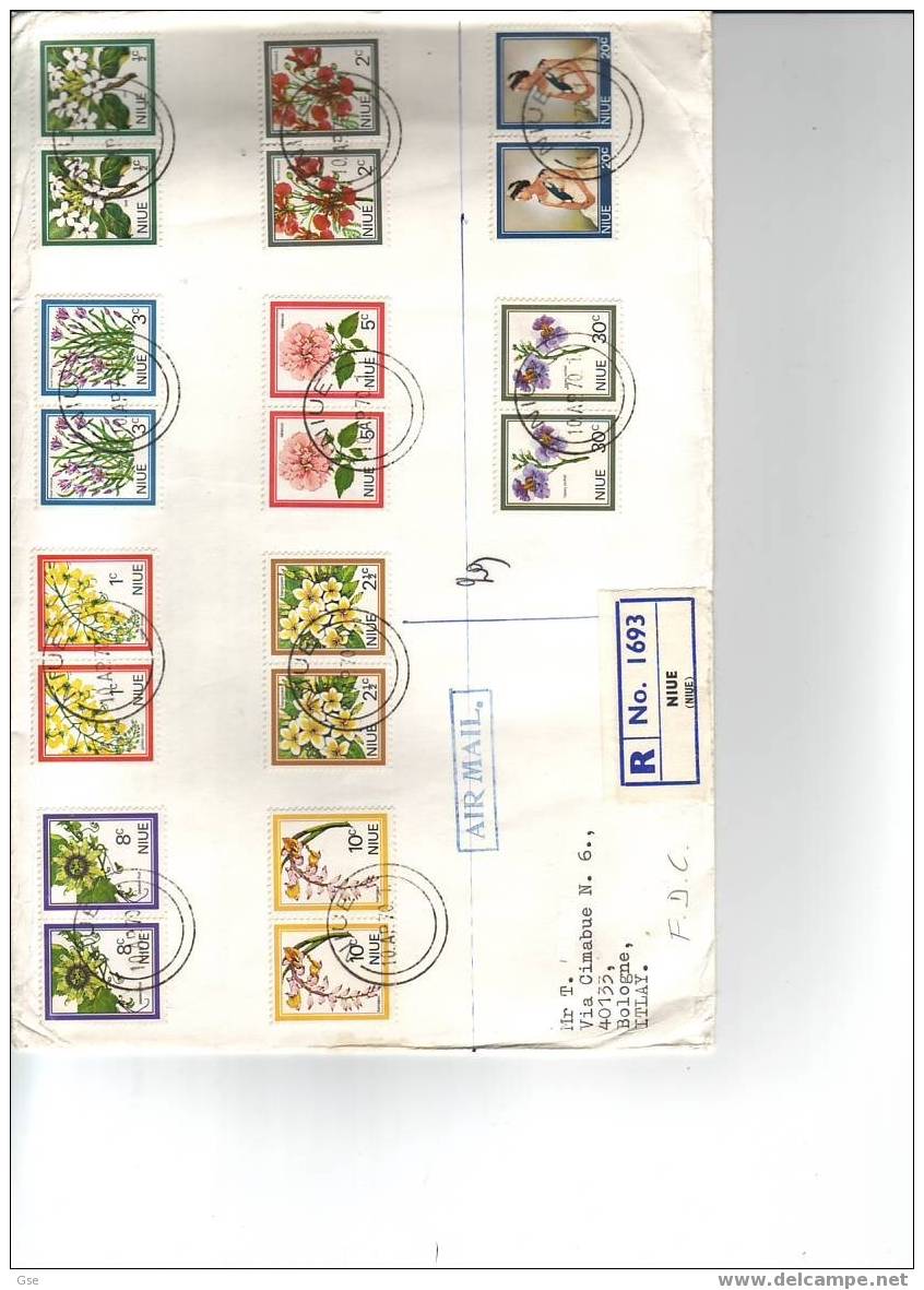 NIUE 1970 - Lettera FDC Raccomandata Per L'Italia - Yvert 107/16 - Niue