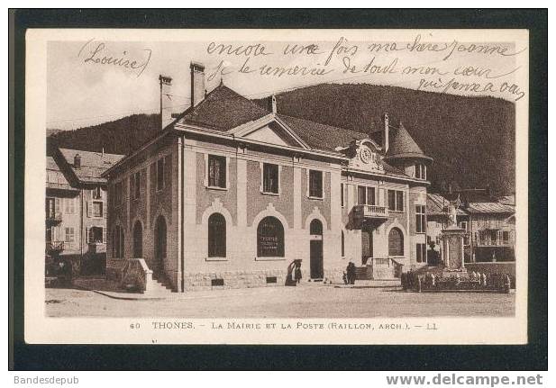 Thones - La Mairie Et Le Poste (Raillon, Arch.) ( LL 60) - Thônes