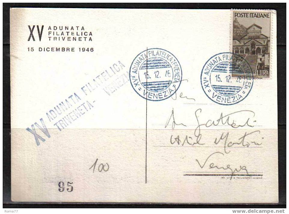 BOL259 - VENEZIA, ADUNATA FILATELICA  15/12/1946 - Bourses & Salons De Collections