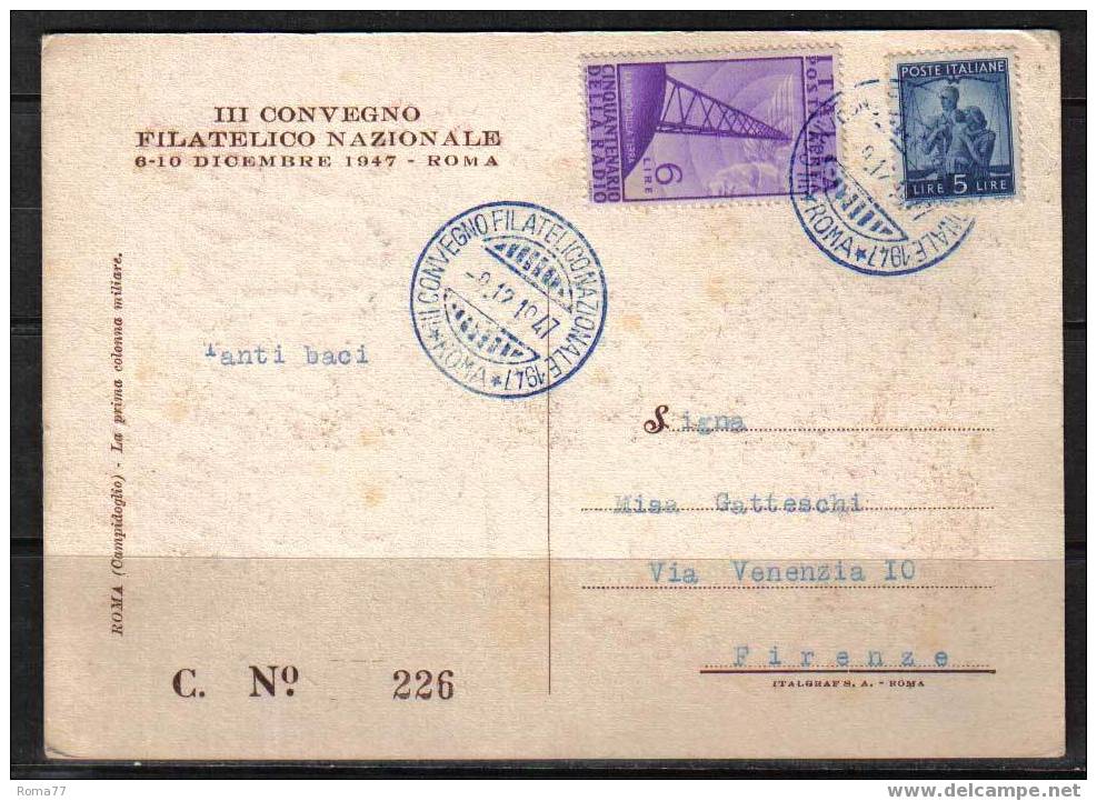 BOL306 - ROMA, RADUNO FILATELICO  9/12/1949 - Bourses & Salons De Collections