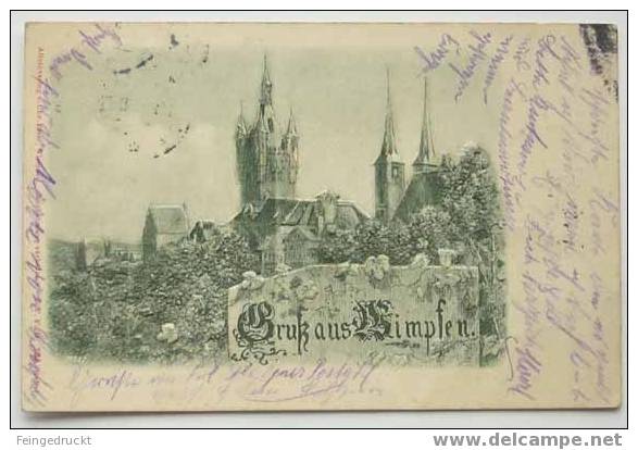 D 2759 - (Krs. Heilbronn) . Gruß Aus Wimpfen - Präge-Ak In Gründruck,  1899 Gelaufen - Heilbronn