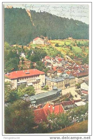 D 2761 - (Lkrs. Calw) - Wildbad Mit Sommerberg U. Bergbahn - CAk, 1913 Gelaufen - Hochschwarzwald