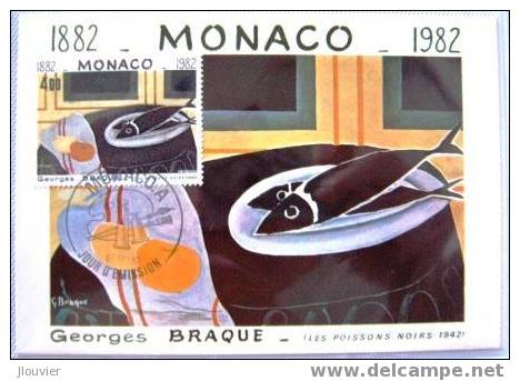 Carte Maximum - Monaco - Série "Les Arts" - Anniversaires De Naissance D'artistes Célèbres. Georges Braque. - Maximum Cards