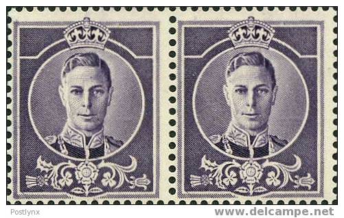 AUSTRALIA 1937, George VI WATERLOW Purple, ESSAY, Horizontal Pair - Prove & Ristampe