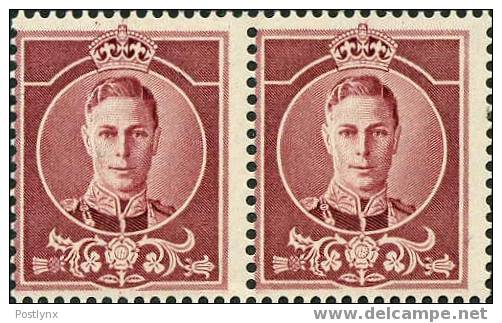 AUSTRALIA 1937, George VI WATERLOW Red, ESSAY, Horizontal Pair - Prove & Ristampe