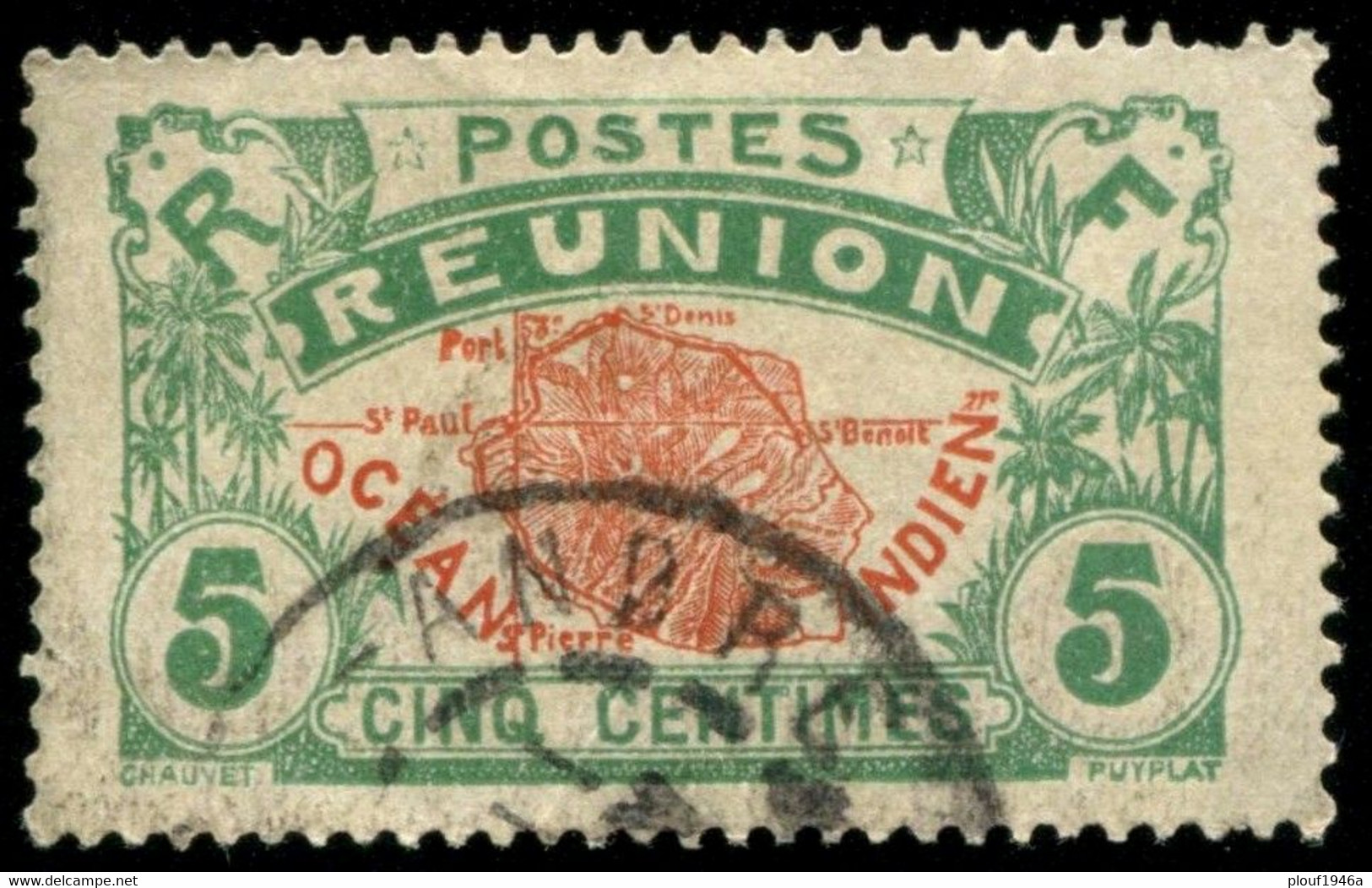 Pays : 401 (Réunion : Colonie Française)  Yvert Et Tellier N° :  59 (o) - Gebruikt