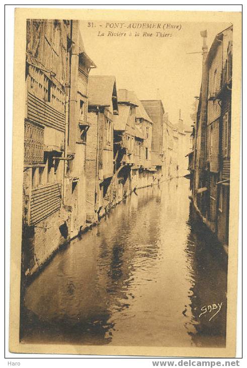 PONT - AUDEMER - La Rivière à La Rue Thiers  (39) - Pont Audemer