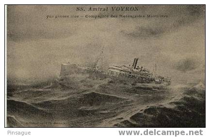 SS. Amiral VOYRON Par Grosse Mer _Compagnie Des Messagerie Marittimes - Paquebots