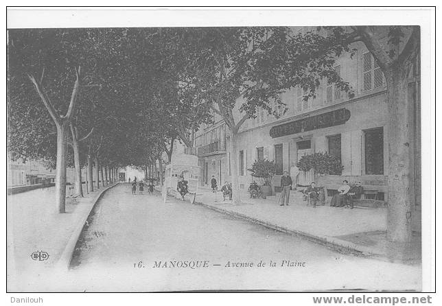 04 // ALPES DE HAUTE PROVENCE / MANOSQUE / Avenue De La Plaine / ELD 16 / ANIMEE / (+ Hotel Pascal à Droite) / - Manosque