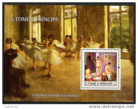 ST-THOMAS SAO TOME E PRINCIPE 2004, 1 Bloc Luxe NUS + DANSEUSES De SEURAT, NEUF / MINT - Nudes