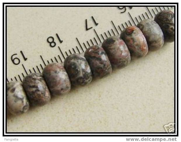 Lot De 10 Perles Rondelles En Véritable Jaspe Léopard 8x5mm - Perlen