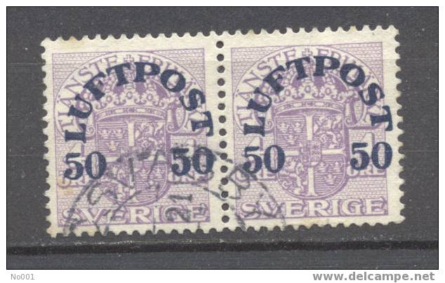 Suède  PA 3 Ob En Paire TB   Cote 60 Euro ++ - Used Stamps