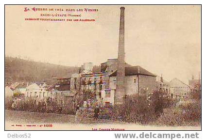 La Guerre De 14 Dans Les Vosges - RAON L'ETAPE Incendié - Les Grands Moulins - N°11090 - Raon L'Etape