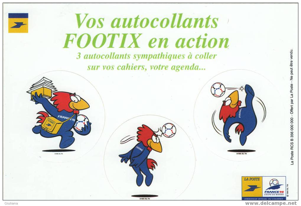 FRANCIA - 3 Autoadesivi Con La Mascotte Di Francia 98 - 1998 – Frankrijk