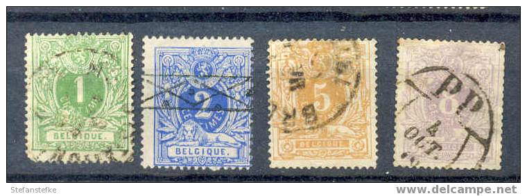 Belgie Ocb Nr : 26  - 29  Gestempeld (zie Scan Voor Tanding) Lot 3 - 1869-1888 Lion Couché