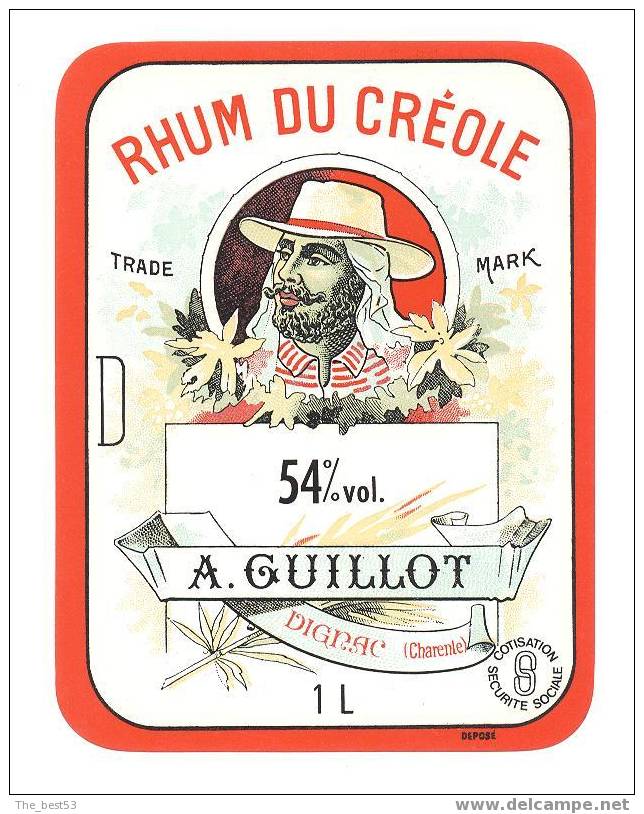 Etiquette De Rhum  -  Du Créole  -  A. Guillot  à  Dignac  (16) - Rum