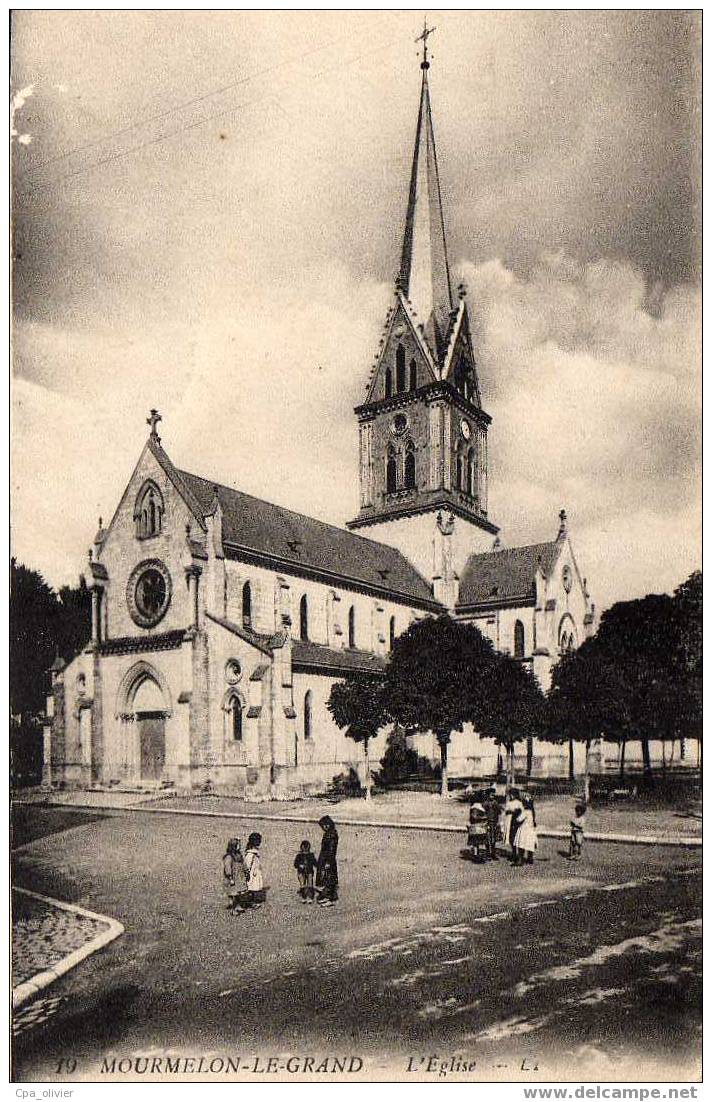 51 MOURMELON LE GRAND Eglise, Place, Animée, Ed LL 19, 1917 - Mourmelon Le Grand