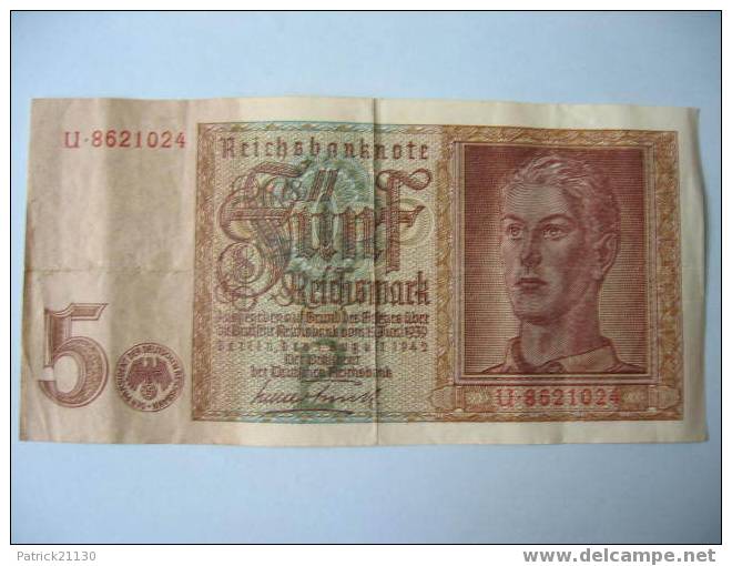 ALLEMAGNE /  5 MARK   PICK 186B RARE - 5 Reichsmark