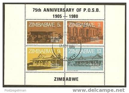 ZIMBABWE 1980 CTO Block 6 Postal Saving Bank #5341 - Zimbabwe (1980-...)