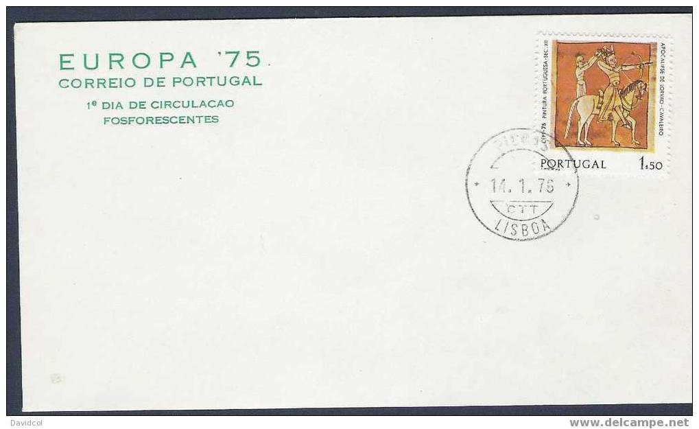 S864.-. PORTUGAL.-EUROPA `75 .- MI: 1281.- ON FDC.- FOSFORESCENTES - PORTUGUESE PAINTINGS - Covers & Documents