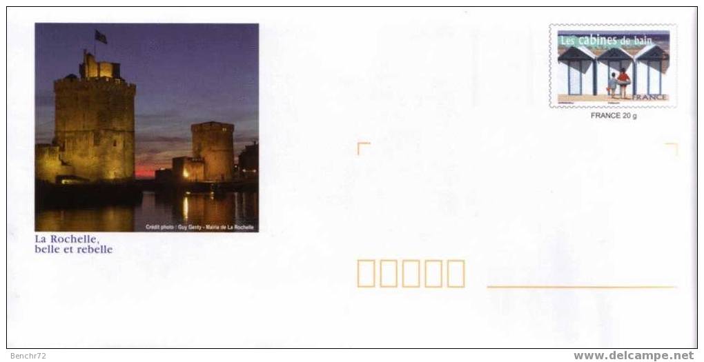 PAP - Prêt-à-Poster - Timbre LES CABINES DE BAIN Visuel LA ROCHELLE - ETAT NEUF - AVEC VERSO ILLUSTRE - Prêts-à-poster:Stamped On Demand & Semi-official Overprinting (1995-...)