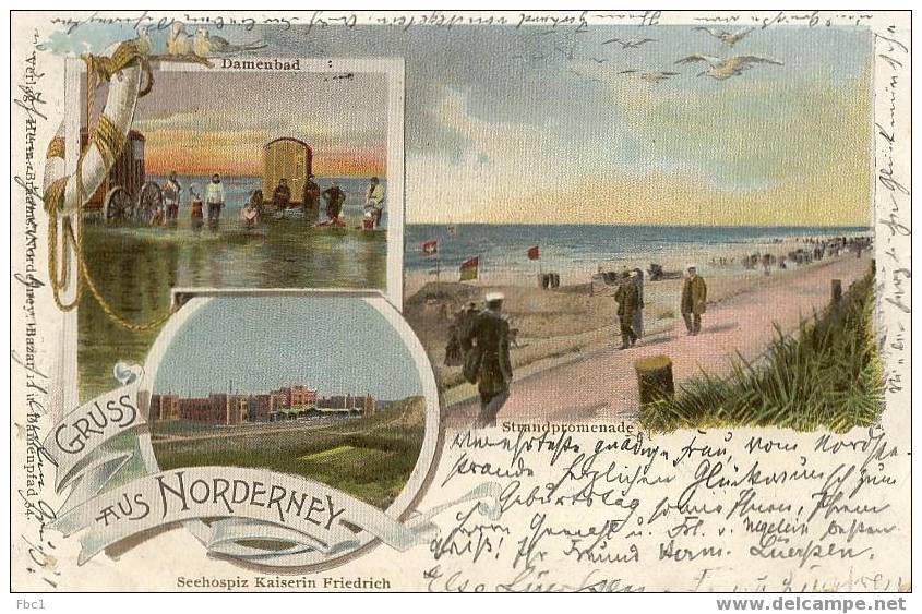 CPA: Gruss Aus Norderney (1899) - Norderney