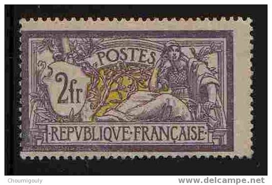 FRANCE 1900 Y&T 122 "TYPE MERSON 2 F VIOLET ET JAUNE" NEUF SANS CHARNIERE XX TTB - 1900-27 Merson