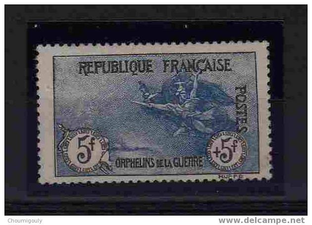 FRANCE 1917-18 Y&T 155 "AU PROFIT DES ORPHELINS DE LA GUERRE 5F+5F NOIR ET BLEU" NEUF SANS CHARNIERE XX TTB - Nuevos