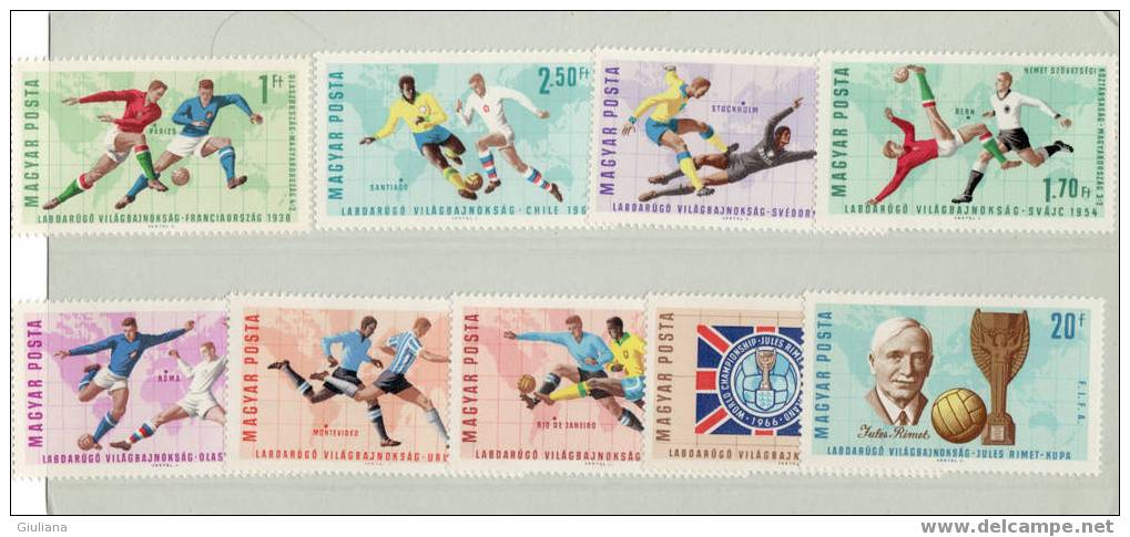 UNGHERIA   - Serie  N. 1832/40**, Yvert, Mondiali Inghilterra 66 - 1966 – Angleterre