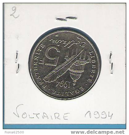 5 FRANCS VOLTAIRE. 1994 . - Autres & Non Classés