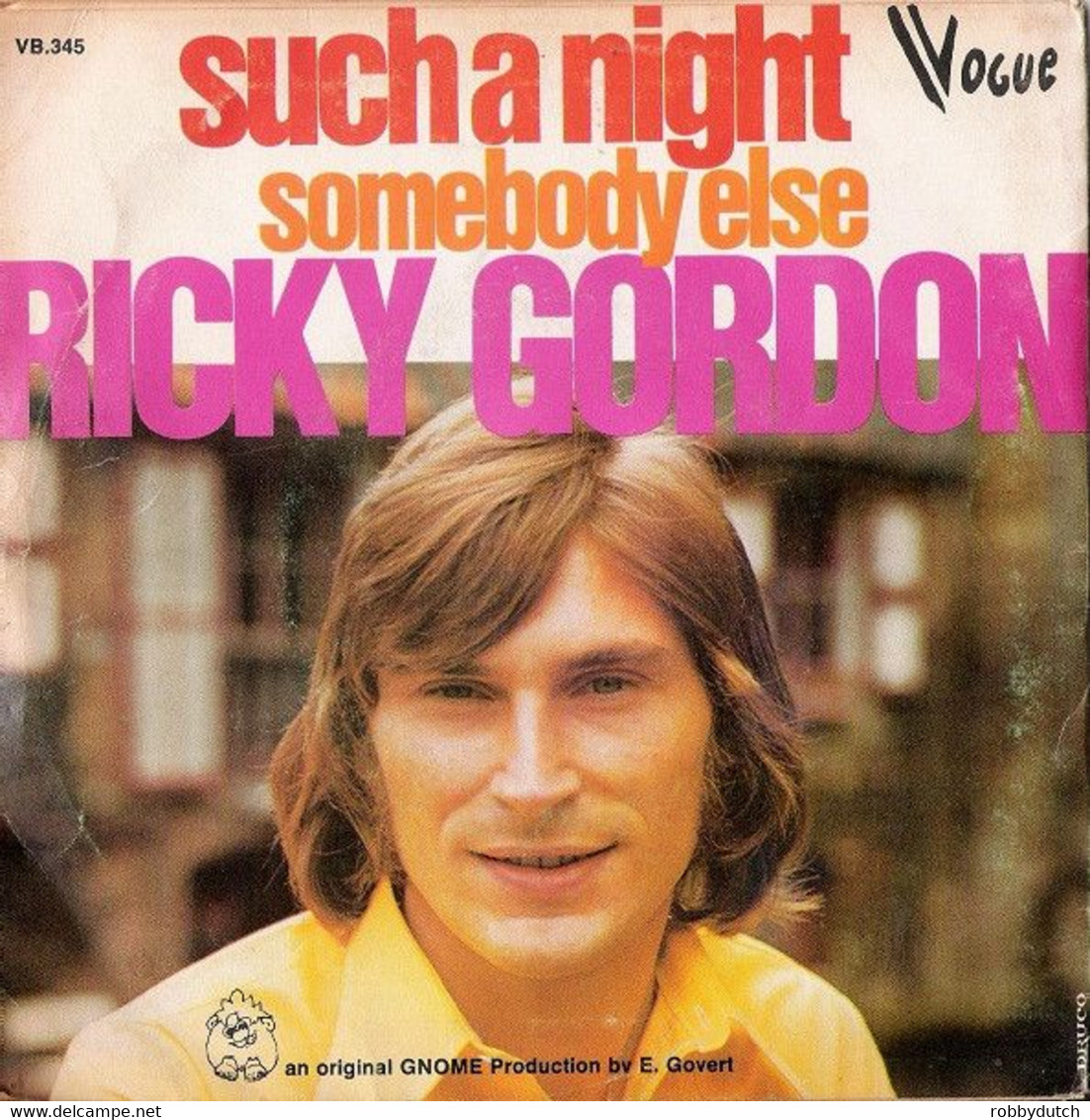 * 7" * RICKY GORDON - SUCH A NIGHT (belgium 1974) - Autres - Musique Anglaise