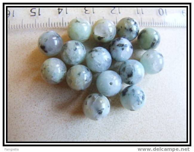 Lot De 10 Perles Rondes En Véritable Agate Grise 8mm - Parels