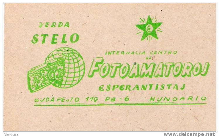 CARTE POSTALE THEME ESPERANTO-PHOTOGRAPHIE - Photographie