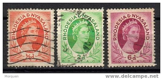 Lote 4 Sellos RODESIA NYASSALAND Num 1, 3, 7, 39 º - Rodesia & Nyasaland (1954-1963)