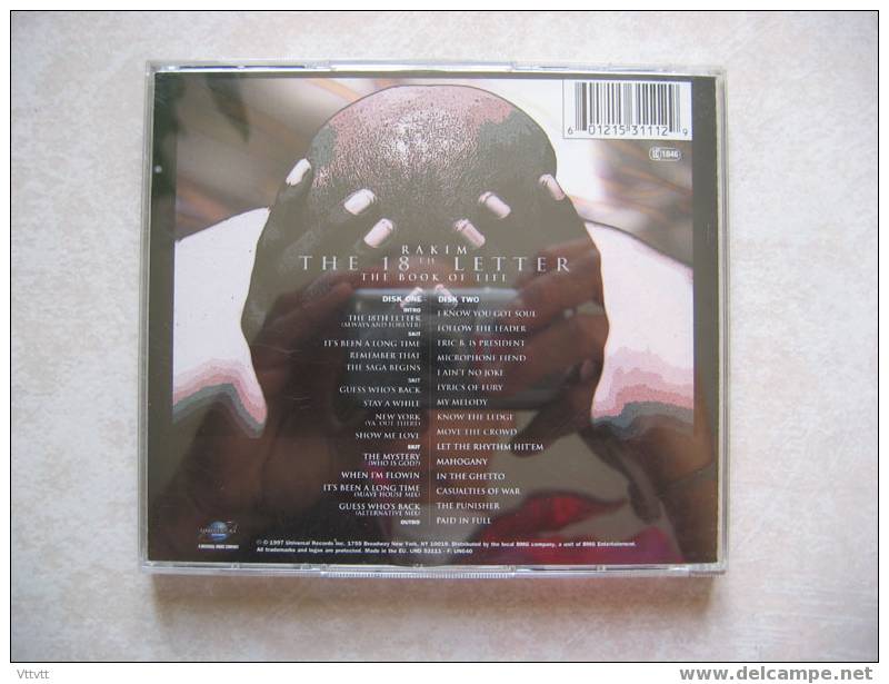 Rap, Hip Hop : Rakim : The 18th Letter, The Book Of Life, 2 CD (1997) - Rap En Hip Hop