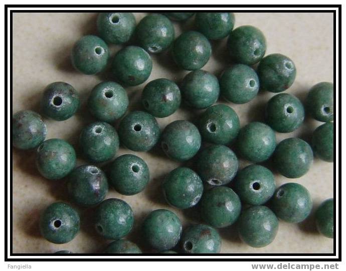 Lot De 20 Perles En Véritable Jaspe Zoïsite 4mm - Perlen