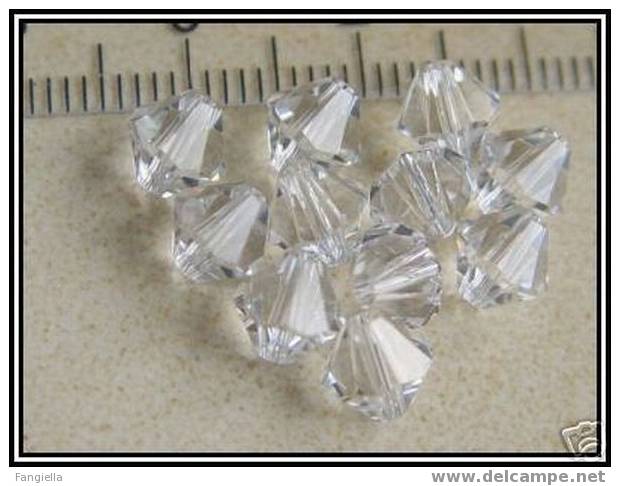 Lot De 10 Toupies Swarovski 6mm Crystal - Perles En Véritable Cristal - Pearls